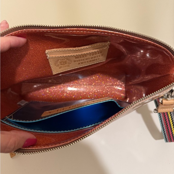 Consuela Red and Orange Chevron Crossbody Bag - Picture 4 of 6